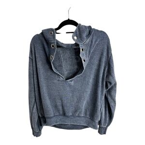 Ocean Drive Women's Blue Cozy Waist Length Hoodie Size M